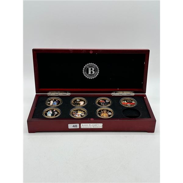 Bradford Authenticated 'Queen Elizabeth II Crowning Moments' Commemorative Coin Set (7 of 8 Coins) i