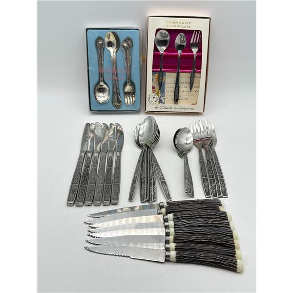 Vintage Oneida Community Silverplate Baby Sets & Mixed Flatware Collection