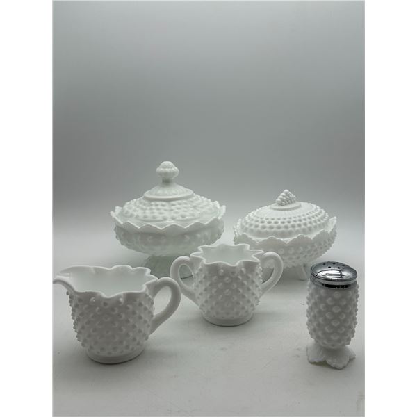 Fenton-Style Hobnail Milk Glass Collection