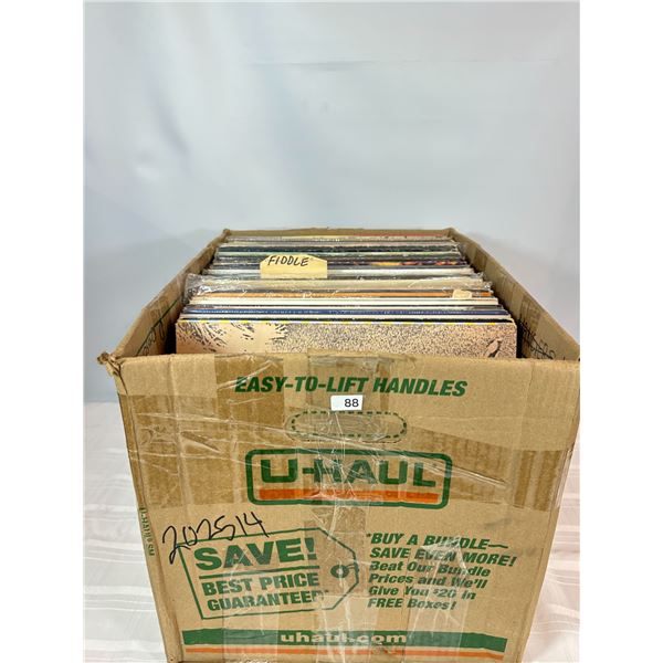Box of Vintage Vinyl LP Records incl. Fiddle & Folk