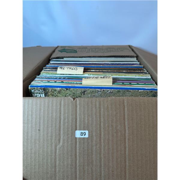Box of Vintage Country Vinyl LP Records – Mel Tillis, Dottie West & More