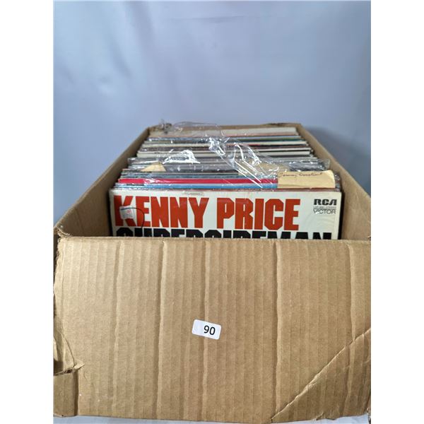 Box of Vintage Country Vinyl LP Records – Kenny Price, Dave Dudley, Tony Booth, Tommy Overs
