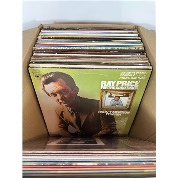 Box of Vintage Country Vinyl LP Records – Red Sovine & More