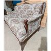 Image 3 : French Provincial Two-Seat Cherry Oak Sofa with Floral Upholstery