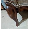Image 7 : French Provincial Two-Seat Cherry Oak Sofa with Floral Upholstery