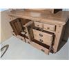 Image 4 : Palliser Walnut Wood Dressing Table w/Folding Mirror & Storage Cabinet
