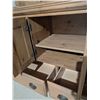 Image 5 : Palliser Walnut Wood Dressing Table w/Folding Mirror & Storage Cabinet