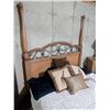 Image 2 : Palisar Full-Size 2 Post Bed Set with Frame, Mattress, Bedding, and Pillows