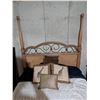 Image 9 : Palisar Full-Size 2 Post Bed Set with Frame, Mattress, Bedding, and Pillows