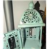 Image 4 : Corner Shelf Unit with Decorative Items, Including Rooster Canisters and Faux Fruits