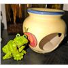 Image 5 : Corner Shelf Unit with Decorative Items, Including Rooster Canisters and Faux Fruits