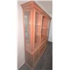 Image 3 : Wooden China Cabinet with Glass Doors and Shelving
