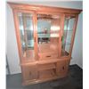 Image 9 : Wooden China Cabinet with Glass Doors and Shelving