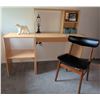 Image 1 : Items: Mid-Century Style Chair and Modular Light Wood Desk