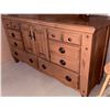 Image 5 : Wooden Dresser with Triple-Panel Mirror and Brass Hardware