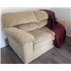 Image 1 : Plush Corduroy 2 Seater w/ Decorative Throw Blanket