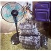 Image 1 : Standing Oscillating Fan, Buxton Floral Bags, Purple Carry-On Luggage, Fabric Mouse