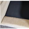 Image 6 : Beige Corduroy Three-Seat Sofa w/ Cushions & Soft Flannel Blanket