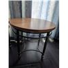Image 3 : Round Metal and Wood Side Tables with Decorative Base
