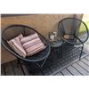 Image 1 : Outdoor Bistro Set w/Woven Chairs & Drum Table