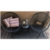Image 2 : Outdoor Bistro Set w/Woven Chairs & Drum Table