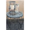 Image 4 : Outdoor Bistro Set w/Woven Chairs & Drum Table