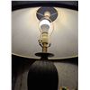 Image 3 : Bronze-Tone Metal Lamp with Fabric Shade and Potted Artificial Plant