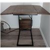 Image 6 : Foldable Wooden Desk with Metal Frame and Decorative Accessories