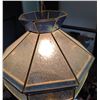 Image 3 : Stained Glass Swag Lamp with Blue and Frosted Panels