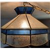 Image 1 : Hanging Stained Glass Pendant Light Fixture with Blue and Frosted Panels