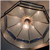 Image 2 : Hanging Stained Glass Pendant Light Fixture with Blue and Frosted Panels