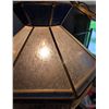 Image 3 : Hanging Stained Glass Pendant Light Fixture with Blue and Frosted Panels