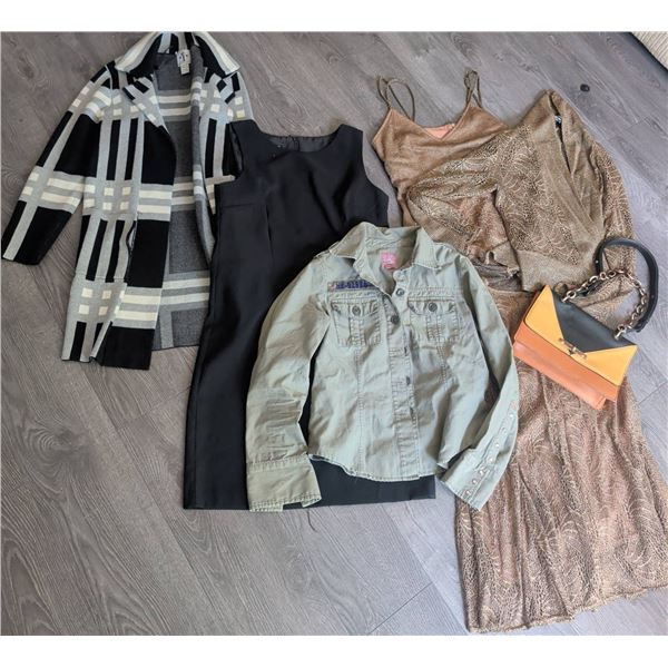 Womens Clothing and Accessory Lot Featuring Rain and Rose, Mario Serrani, and Joseph Ribkoff