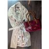 Image 3 : Outerwear&Accessories - Fen-Nelli Belted Floral Trench Coat, Jessica Petite Yellow Jacket, Red Purse