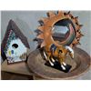 Image 1 : Decorative Garden Accessories - Birdhouse,Sun Mirror, Horse Figurine&Bowl