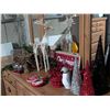 Image 3 : Christmas Decorations Including Glitter Cones, Penguin Figurine, Wicker Reindeer, and More
