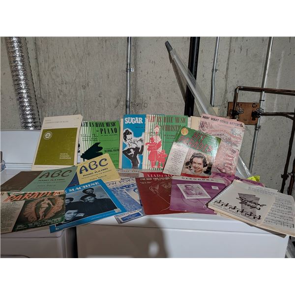 Vintage Sheet Music and Magazines Featuring Various Genres