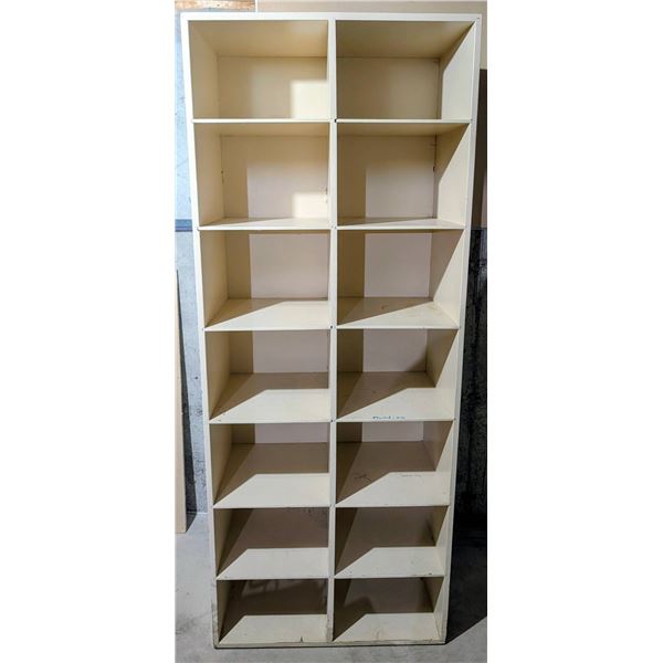 Freestanding Wooden Shelving Unit With 15 Cubby Compartments