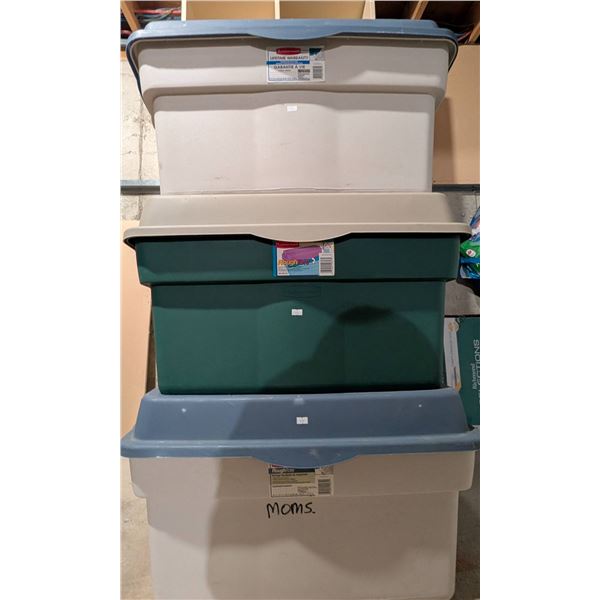 XL Rubbermaid Storage Totes With Hinged Lids