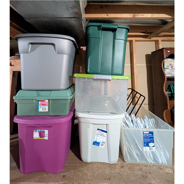 Storage Totes and Plastic Garment Hangers