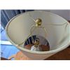 Image 2 : Table Lamp with Geometric Ceramic Base, Fabric Shade, and Brass-Tone Accents