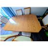 Image 2 : Oak Dining Table w/ Six Upholstered Chairs