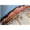 Image 5 : Vintage Upholstered Armchair w/ Floral Pattern & Carved Wood Accents