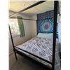 Image 1 : Full-Size Canopy Bed Bundle w/ Wall Tapestry