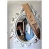 Image 1 : White Oval Antique-Inspired Wall Mirror with Ornate Frame