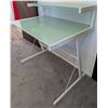 Image 3 : Modern 2 Tier Desk With Frosted Glass And Metal Frame