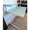 Image 4 : Modern 2 Tier Desk With Frosted Glass And Metal Frame