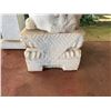 Image 11 : Qty 2 Chinese-Style Carved Stone Guardian Lion Garden Statues, Approx. 22" x 15" x 36"H