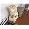 Image 3 : Qty 2 Chinese-Style Carved Stone Guardian Lion Garden Statues, Approx. 22" x 15" x 36"H