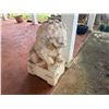 Image 7 : Qty 2 Chinese-Style Carved Stone Guardian Lion Garden Statues, Approx. 22" x 15" x 36"H